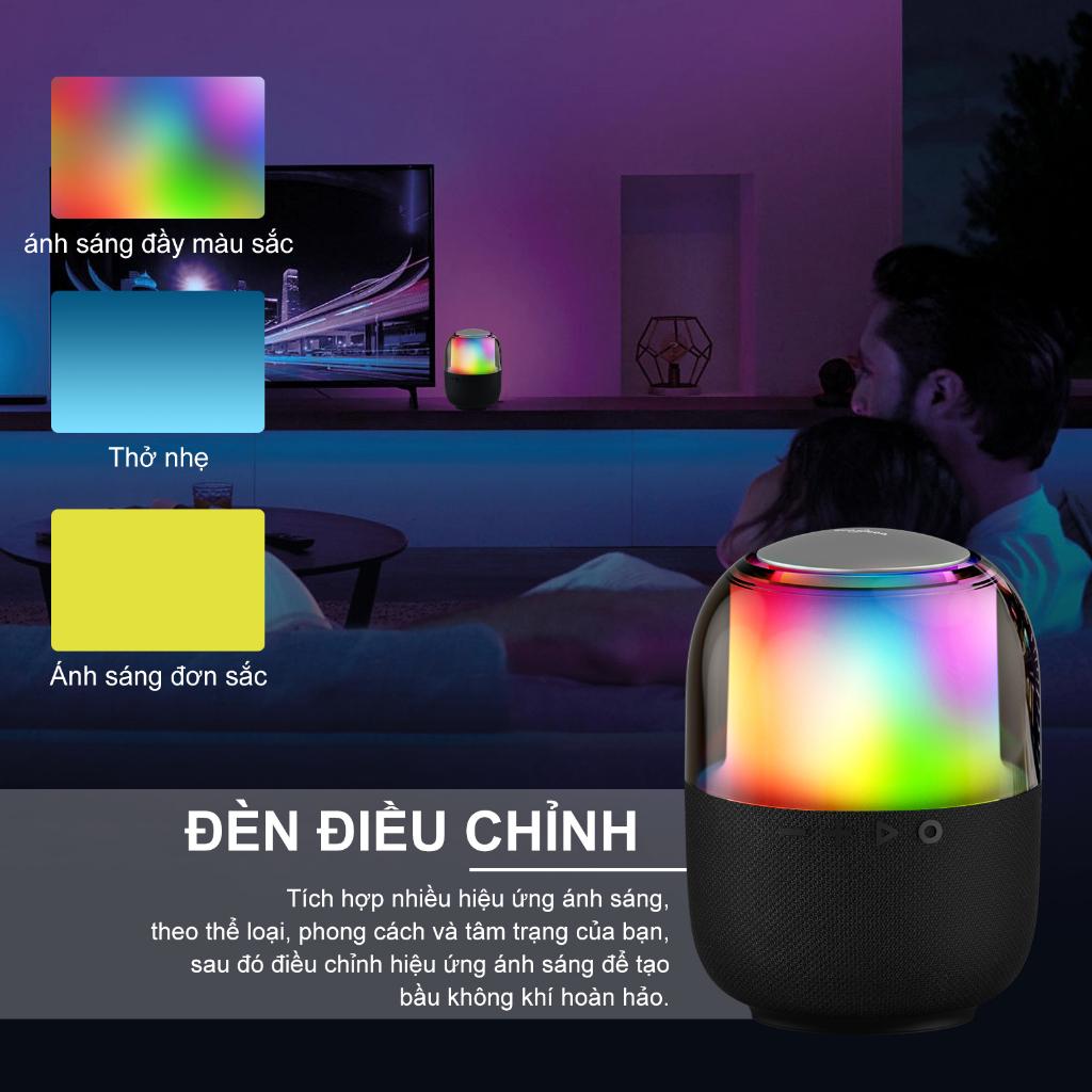 Loa không dây bluetooth goojodoq mini bass có đèn led màu âm thanh vòm 360° bảo hành chính hãng