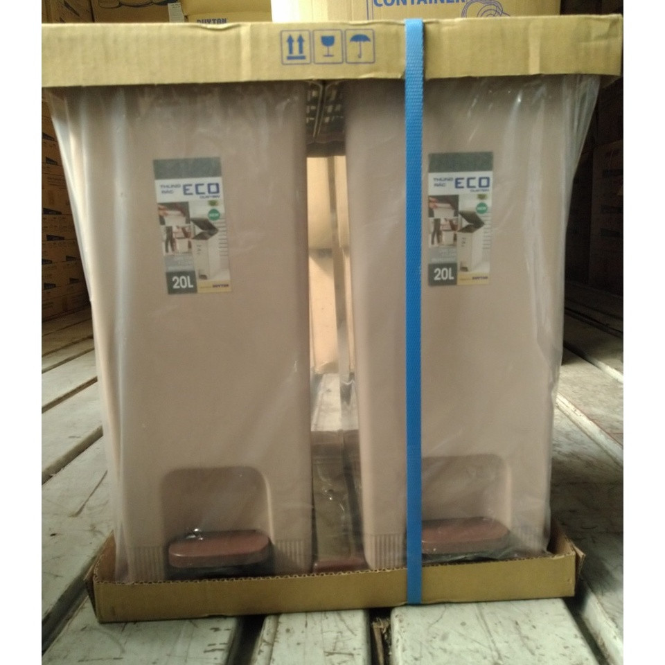 Thùng Rác Cao Cấp ECO Bộ 2 DUY TÂN 0953/2 - 2 Ngăn - Mỗi Ngăn 20L | Phân Loại Rác Hữu Cơ Và Nhựa