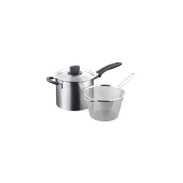 Combo 02 Bộ nồi lửng 2in1 hấp/ luộc inox có tay cầm Tsubame ( 18cm & 22cm ) sử dụng được trên mọi loại bếp - Hàng nội địa Nhật Bản