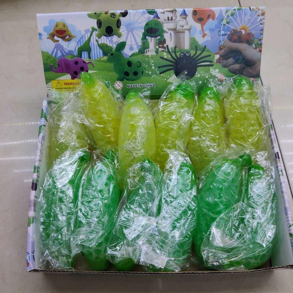 Squishy CHUỐI BÓP RA HẠT MÀU XANH MÀU VÀNG Mochi mềm mịn dễ thương chân thực giảm stress co dãn đàn hồi ngộ nghĩnh bóp g