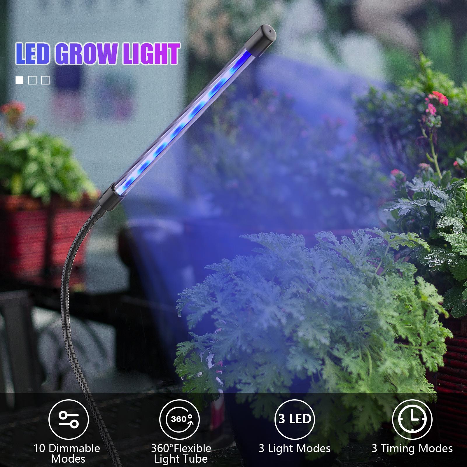 Đèn Quang Hợp Dải Đèn 21 Đèn Led Cho Cây Trồng 10 Mức Độ Mờ 3/9 / 12H Hẹn Giờ 3 Chế Độ Chiếu Sáng