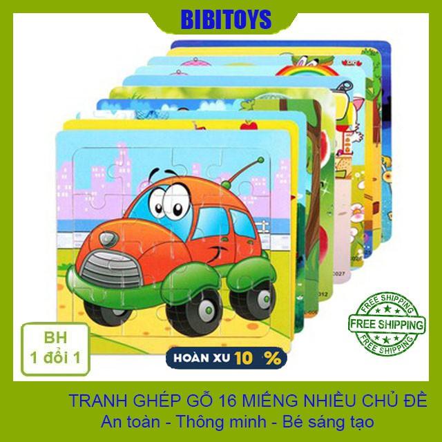 Đồ chơi Tranh ghép gỗ 16 miếng nhiều chủ đề - phát triển tư duy sớm cho trẻ