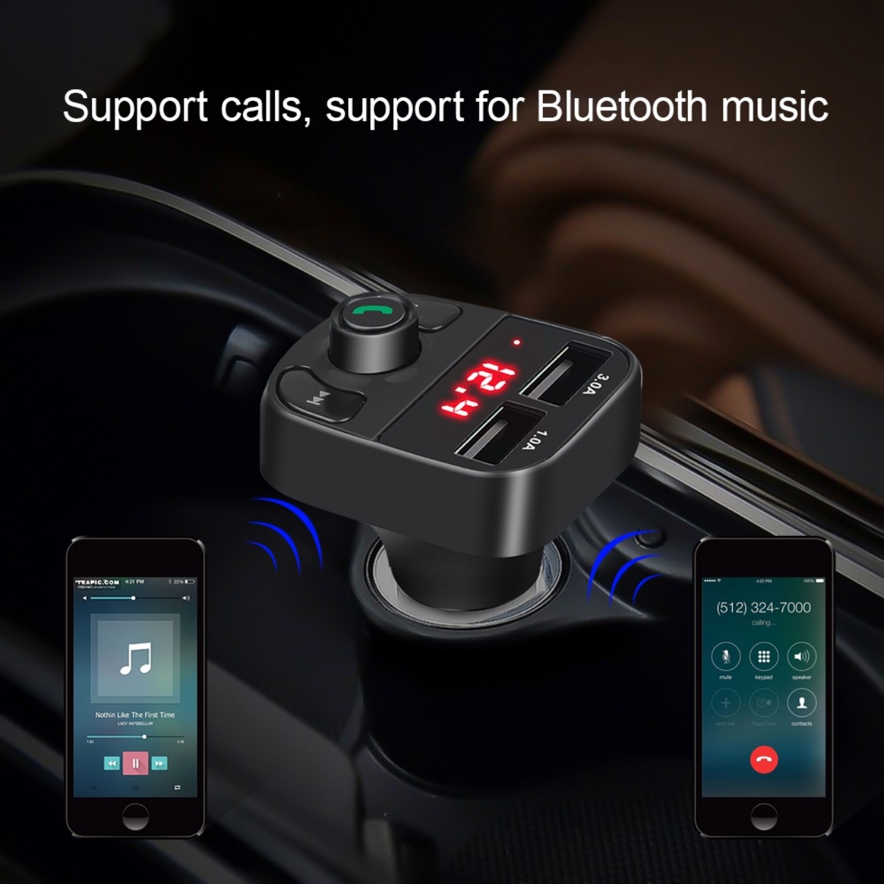 Dock, Tẩu, Cốc MP3 Cho Xe Hơi, Xe Ôtô Kết Nối Bluetooth, Nghe Nhạc, Sạc Pin, Nghe Điện Thoại Rãnh Tay Mp3