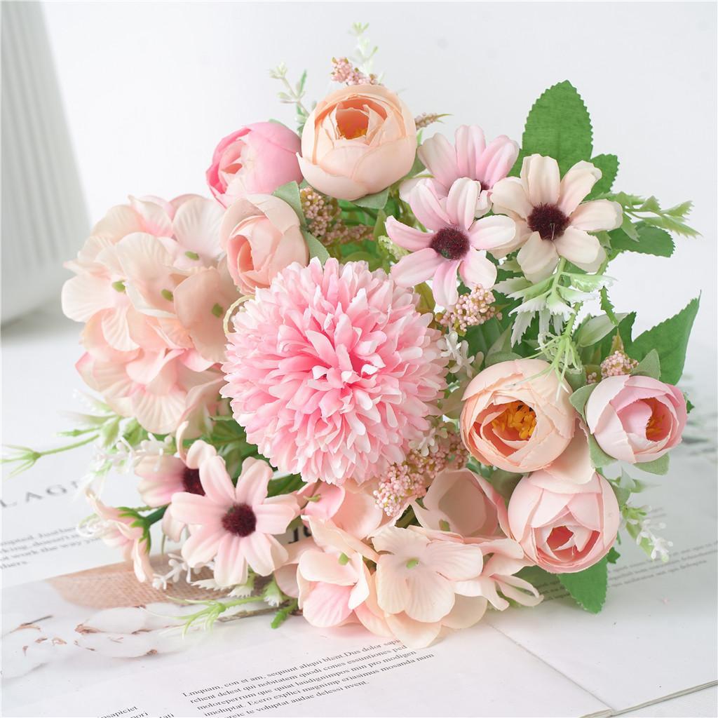 2PCS ARTIFICIAL SILK ROSE BRIDAL BOUQUET FLOWER ARRANGEMENTS WEDDING HOME DECOR