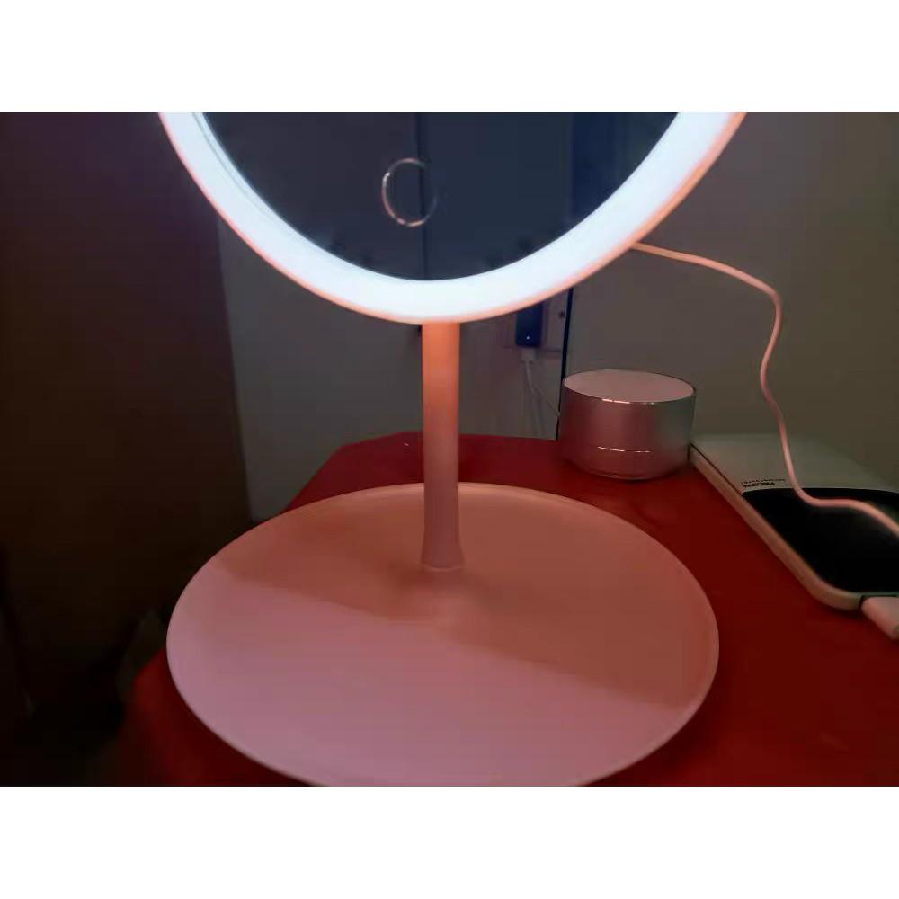 Gương led, gương trang điểm để bàn 520, Đế nhựa siêu bền