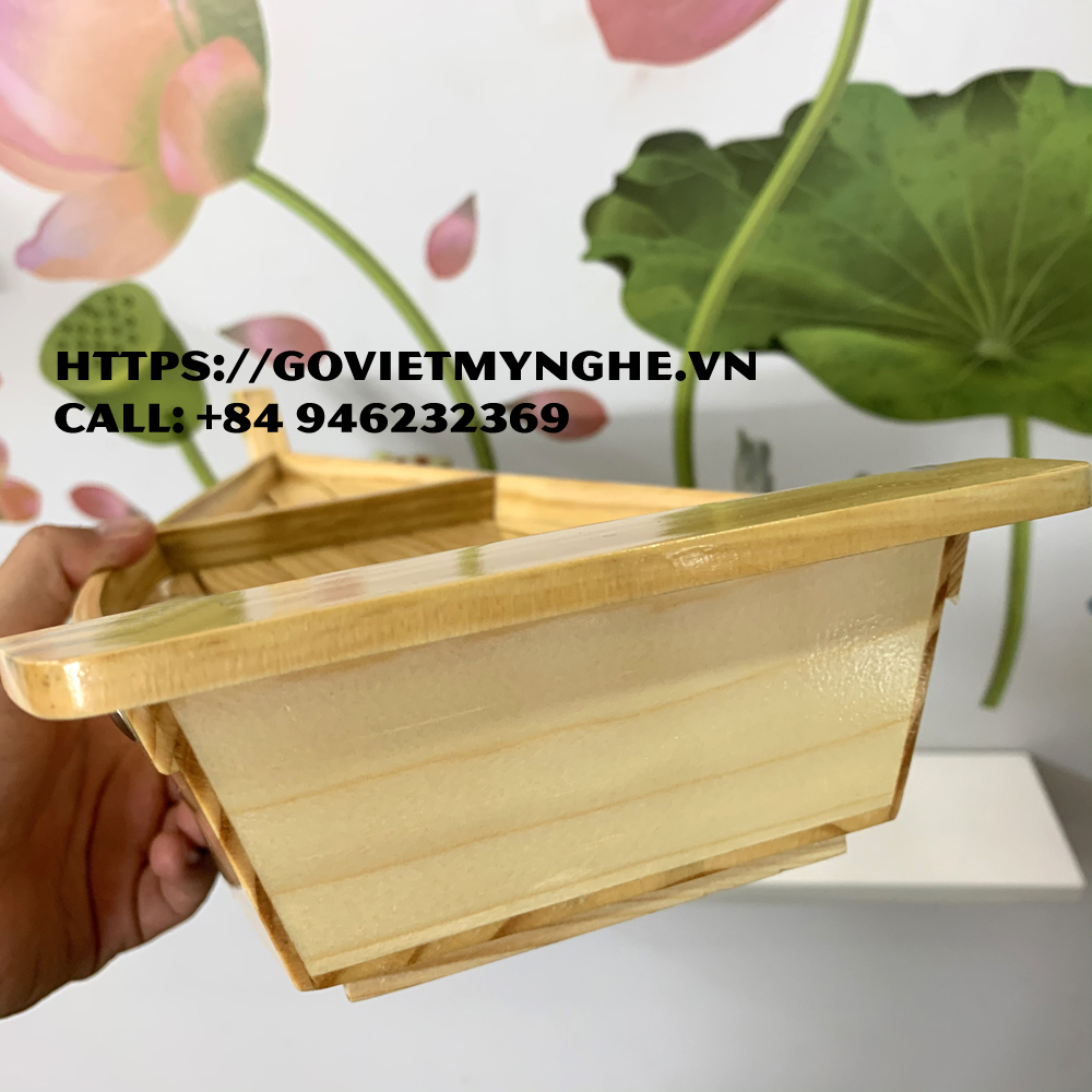 Khay thuyền gỗ trang trí món ăn thuyền gỗ Sushi &amp; Sashimi Nhật Bản - Dài 58cm - Gỗ Thông Tự Nhiên