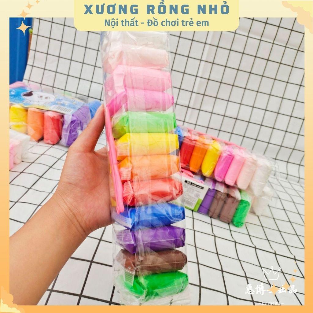 Hình ảnh Đất sét nhật tự khô an toàn 12 màu cao cấp Softclay nặn hình, làm Butter slime kèm bộ cây tạo hình loại 1 hàng đẹp