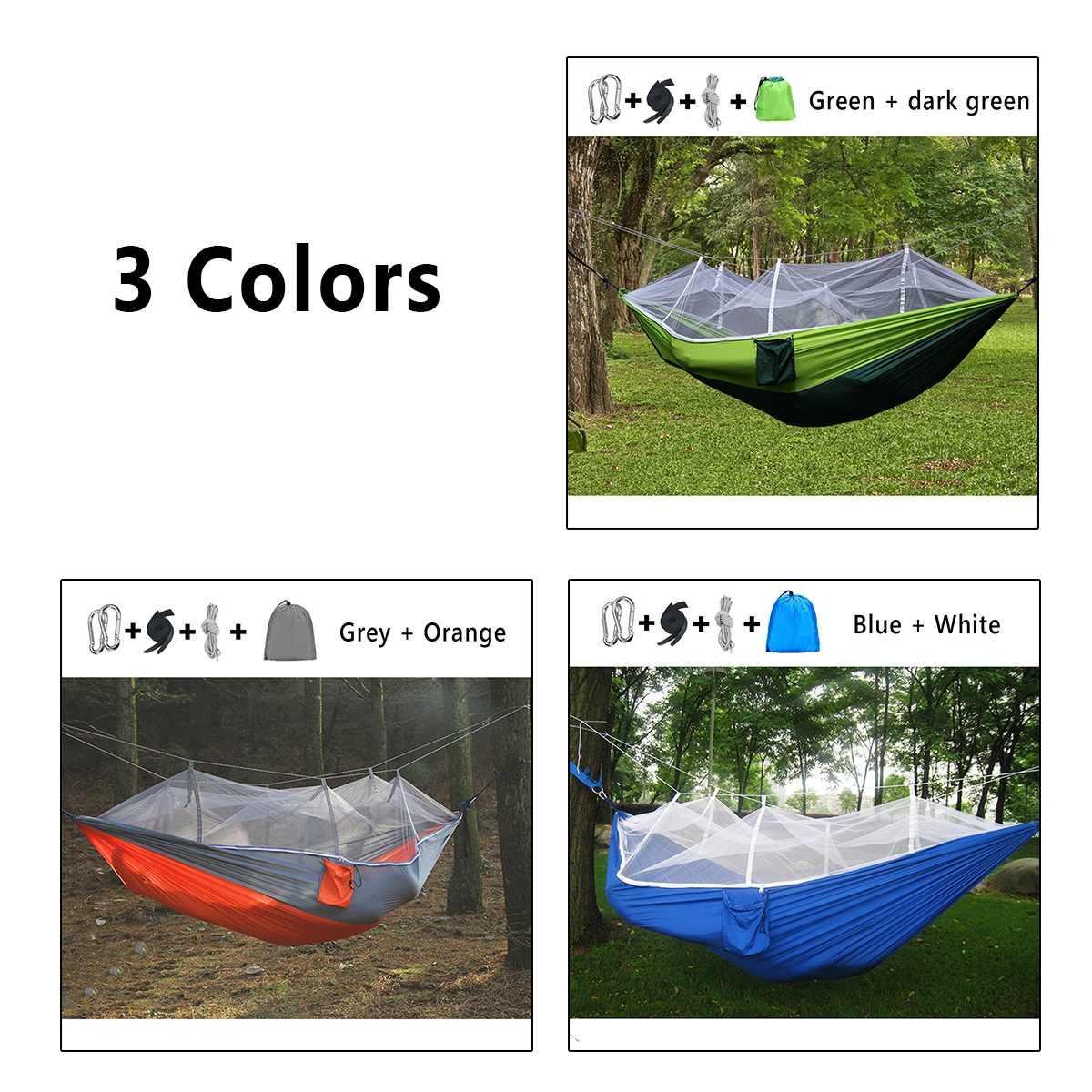 1-2 Người Di Động Cắm Trại Ngoài Trời Võng Với Lưới Chống Muỗi Cao Cấp Vải Dù Treo Giường Săn Bắn Ngủ Xoay
