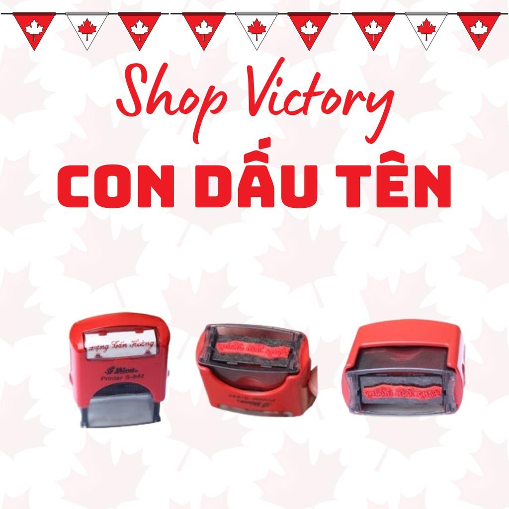 DẤU TÊN, DẤU 01 DÒNG 03 MÀU XANH, ĐỎ, ĐEN SHINY THEO YÊU CẦU S 842