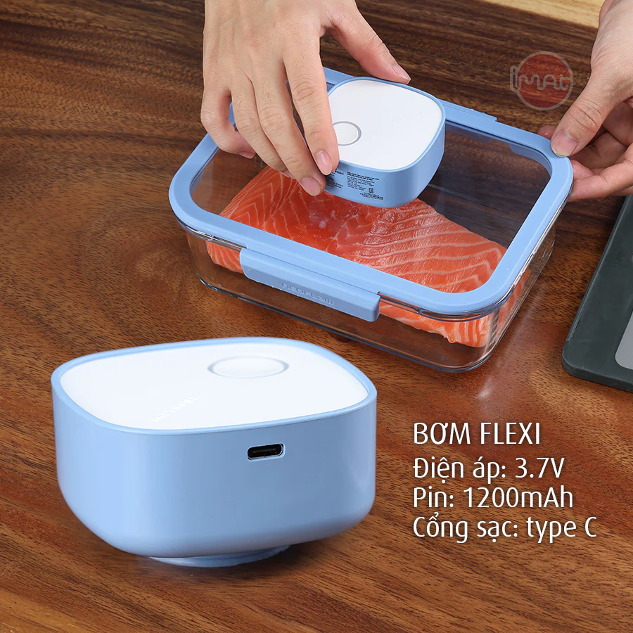 Bộ hộp thuỷ tinh chân không Neoflam VACU 8 món không bơm – Dùng lò vi sóng, lò nướng, tủ lạnh, an toàn sức khỏe