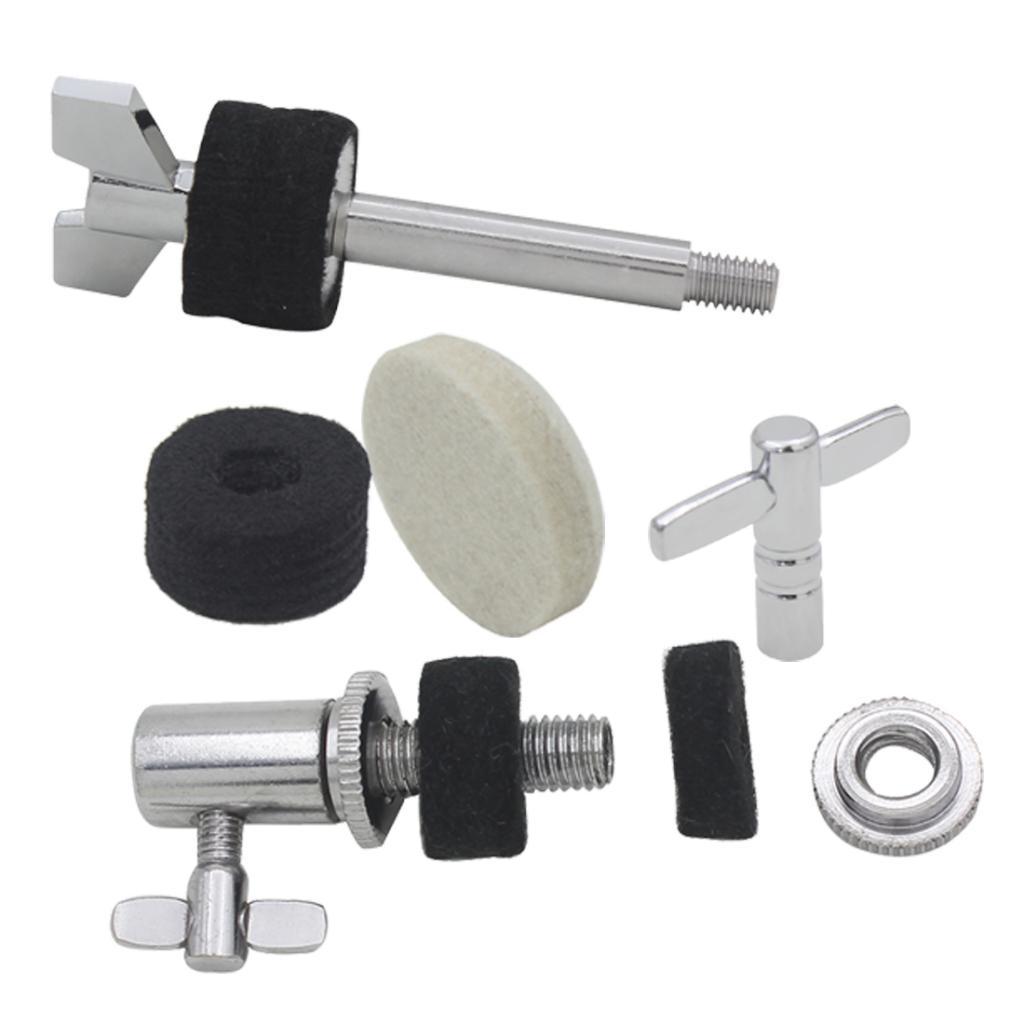 Drum Kit Parts Hi-hat Stand Screw+Drum Key+Cymbal Clutch+Pedal Beater Hammer Head+Cymbal Felt Pads
