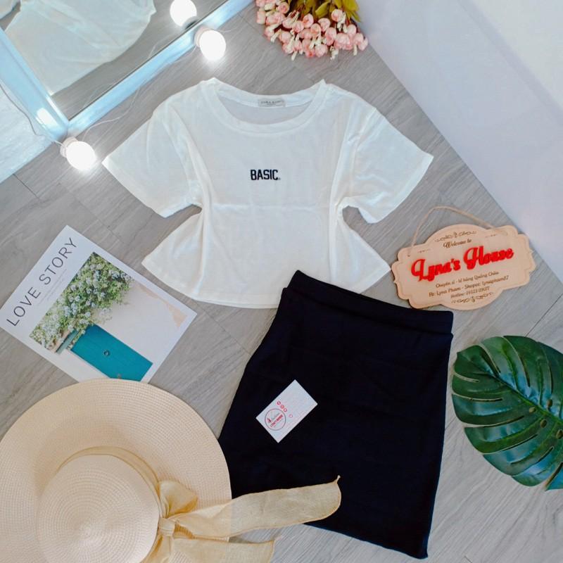 Set Áo Croptop Basic + Chân Váy Midi Siêu Hot LH52