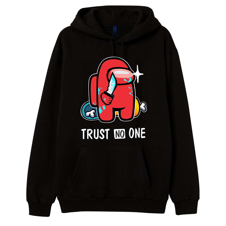 Áo Among Us Hoodie Màu Đen Hình Đỏ dài tay chất nỉ cực đẹp 2021