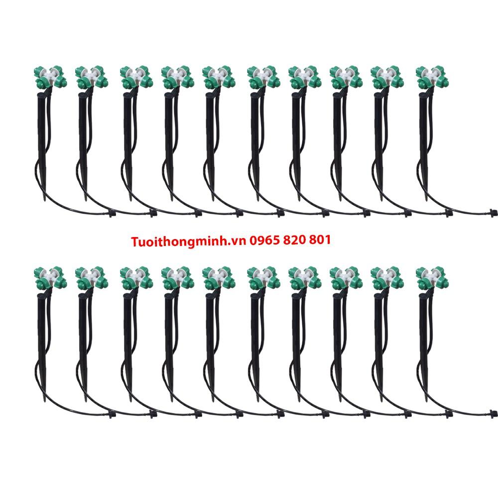 Bộ cây cắm phun sương 4 cửa xanh