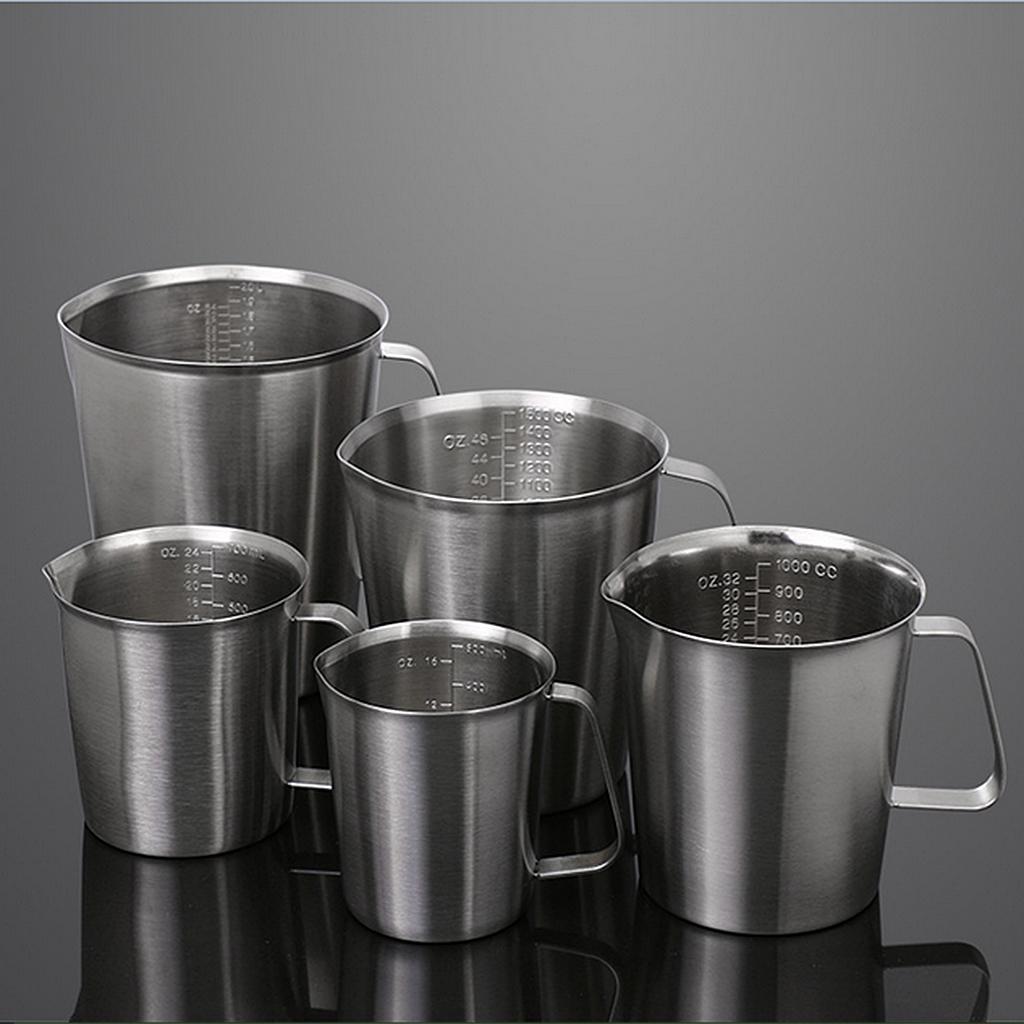 2x Stainless Steel Beer Camping Mugs Measuring Coffee Cup for Travel
