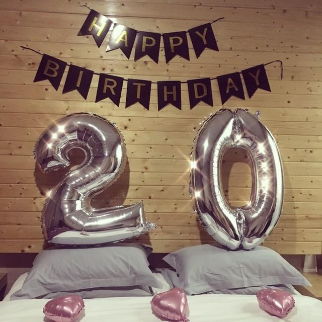 Dây happy birthday + số tùy chọn