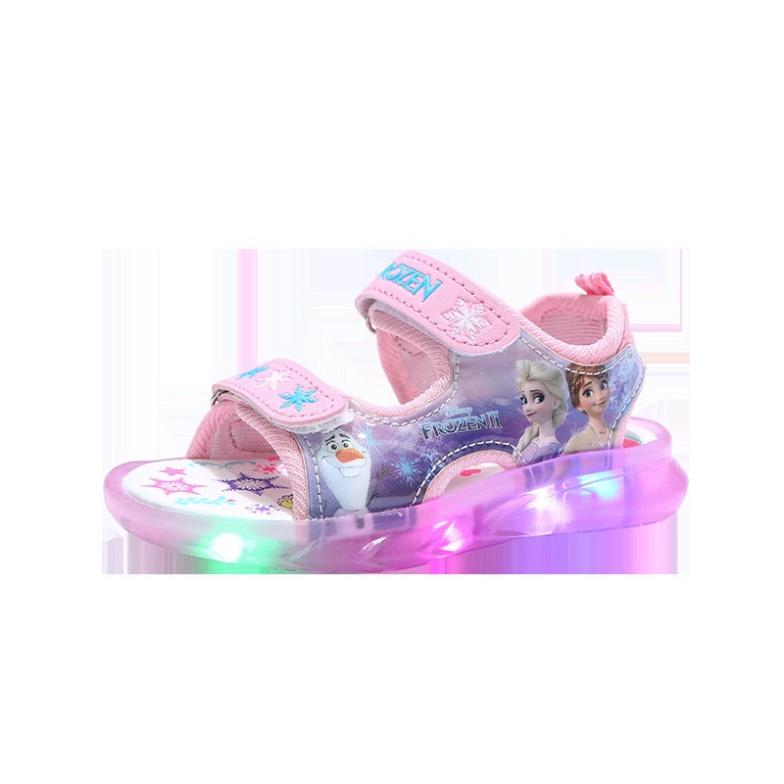 Cho Bé Dép sandal Quảng Châu cao cấp in hình Công chúa Elsa Đèn LED B-212 size 21 đến 31 cho bé