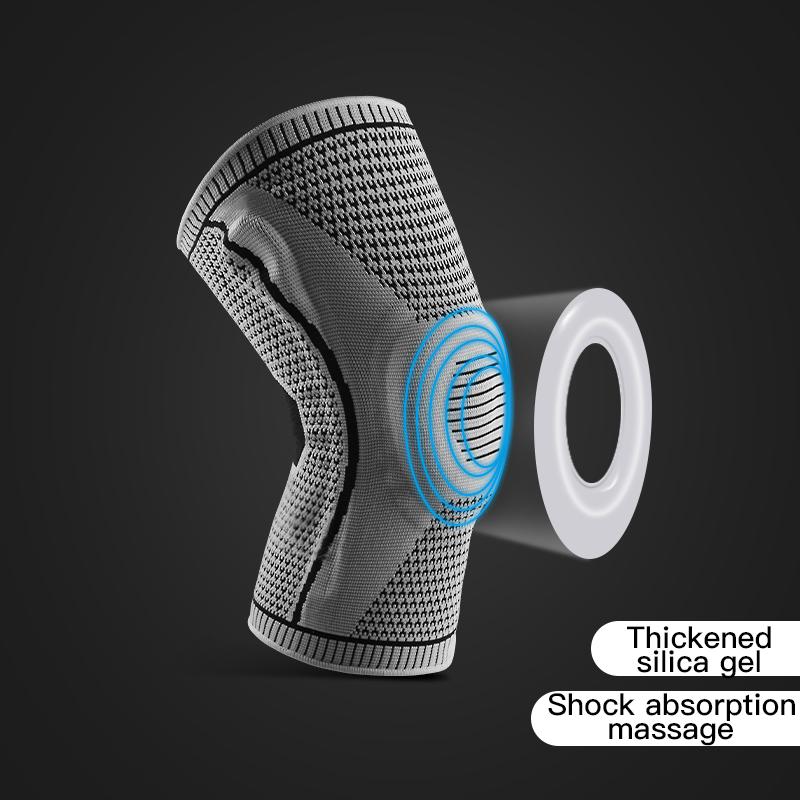 Miếng đệm đầu gối Dây đeo xương bánh chè Hỗ trợ trung gian Mạnh Mẽ Khum Silicone Nén Bảo vệ Thể thao Nẹp đầu gối Bóng rổ Chạy Prot Color: AB066-RD Size: XL