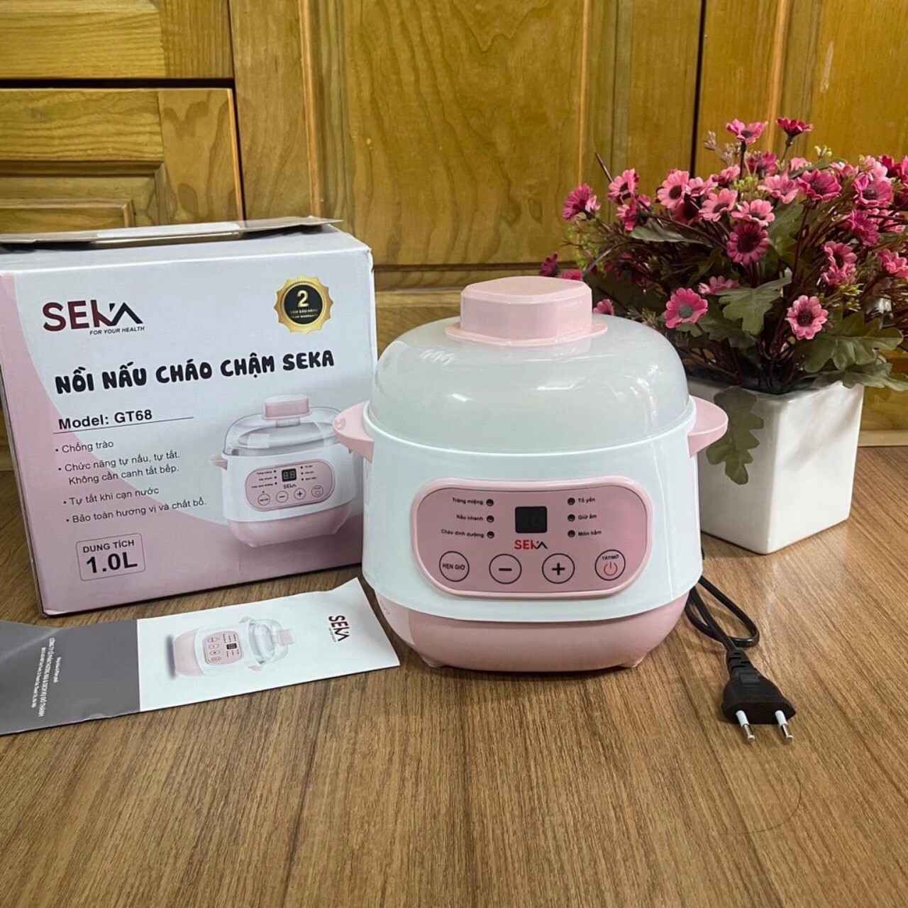 Nồi Nấu Cháo Chậm, Chưng Yến - Nồi Hầm Cách Thủy Đa Năng Dung Tích 1L Dễ Sử Dụng