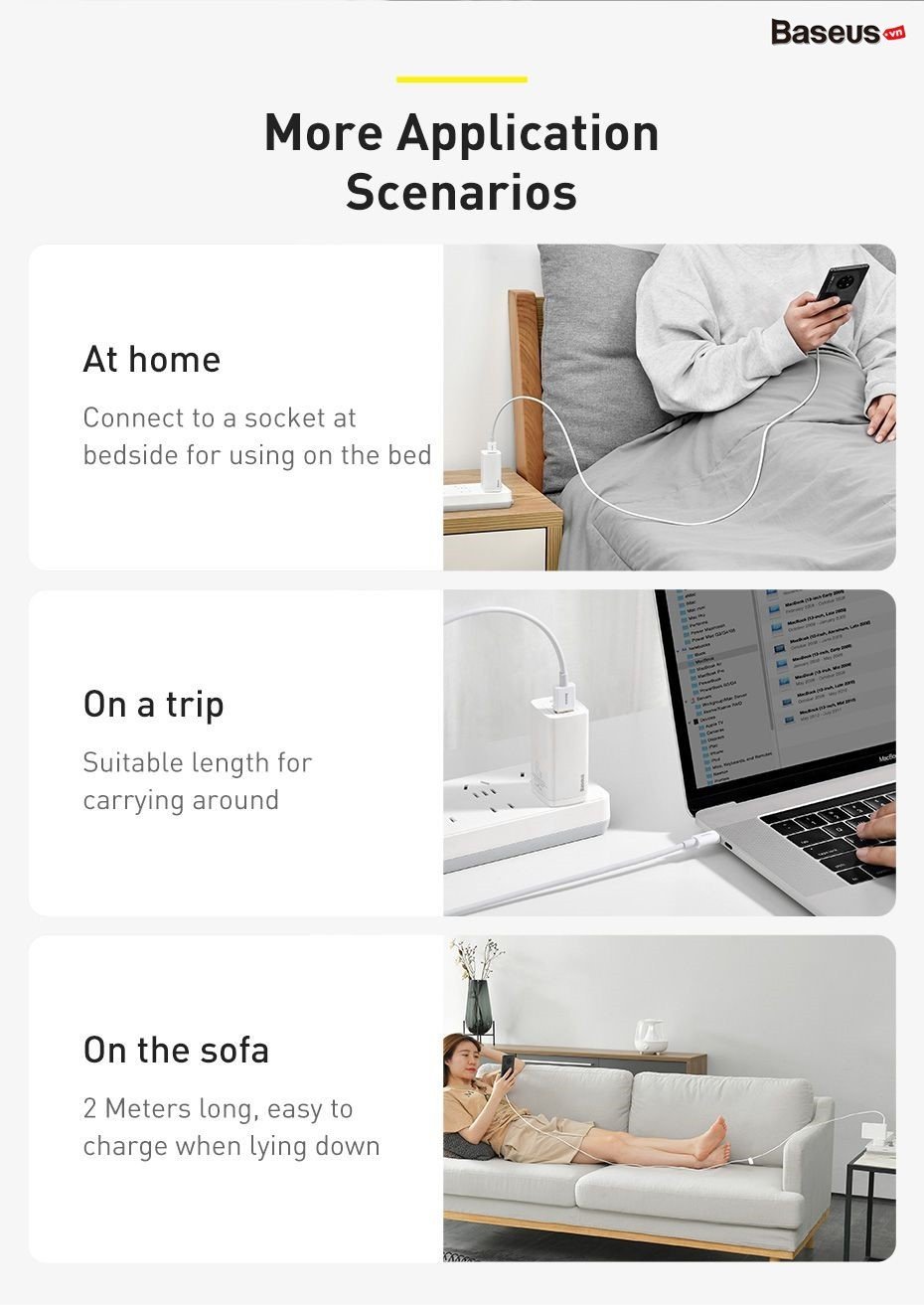 Cáp sạc nhanh Baseus Superior Series USB-Type C 100W CAYS - Hàng chính hãng