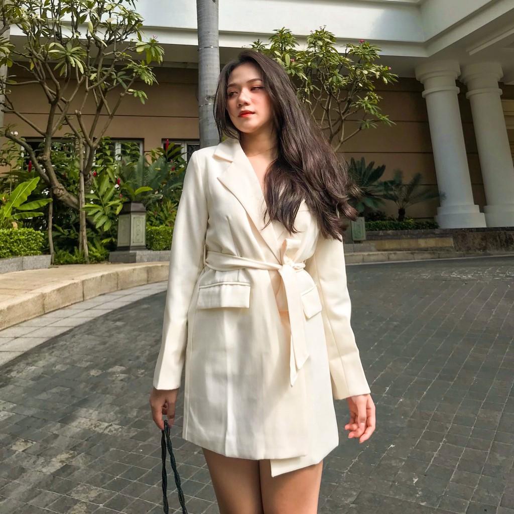 Áo khoác Blazer nữ nịt dây đẹp, phong cách hàn LXK77085