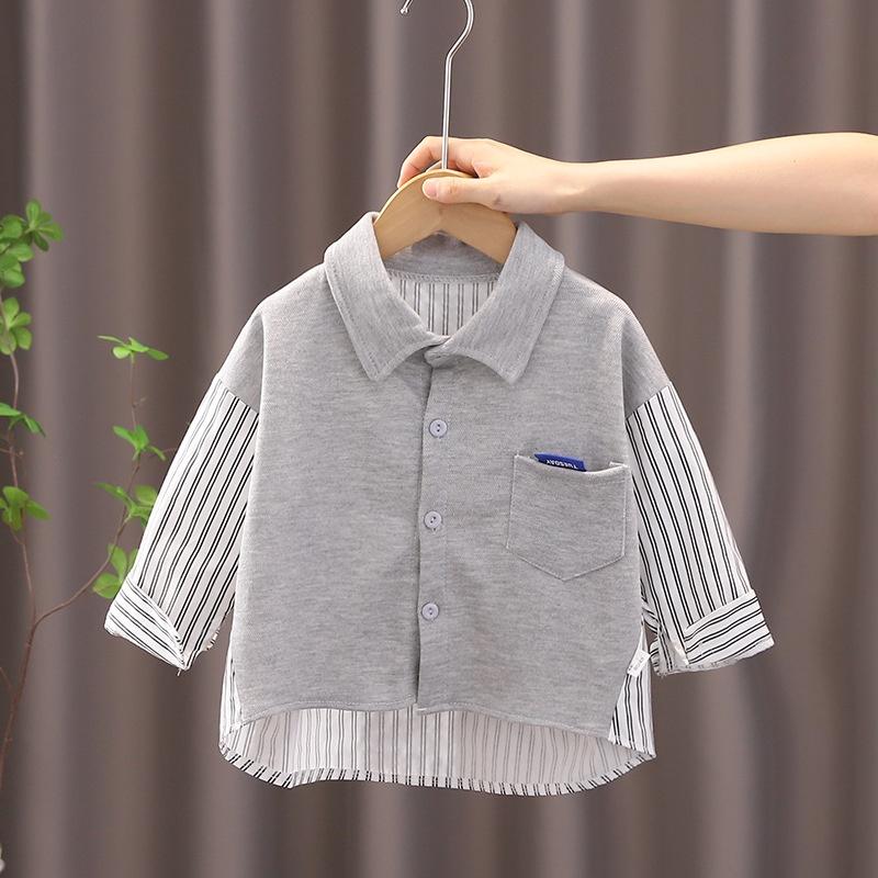 ST38 Size80-120 Áo sơ mi bé trai áo dài tay cho bé 100% cotton Thời trang trẻ Em hàng quảng châu