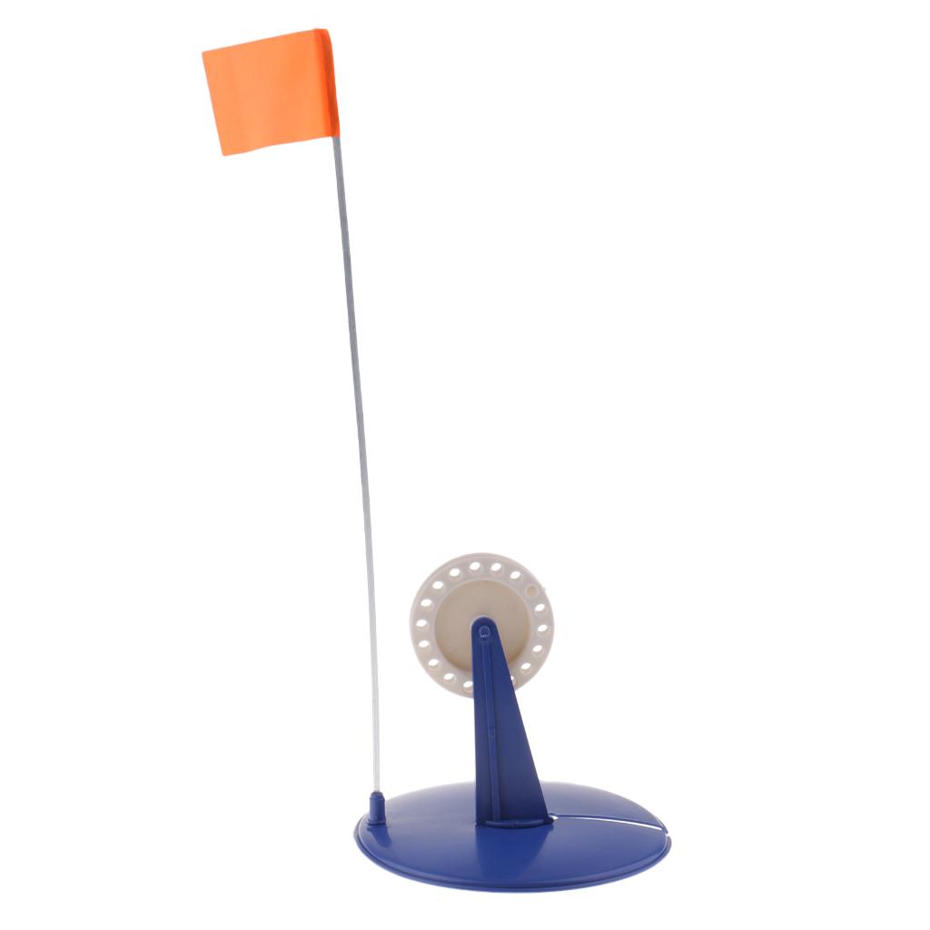 Durable Orange Flag Ice Fishing Rod Hole Cover Round Tip-Up Ice Fishing Tool