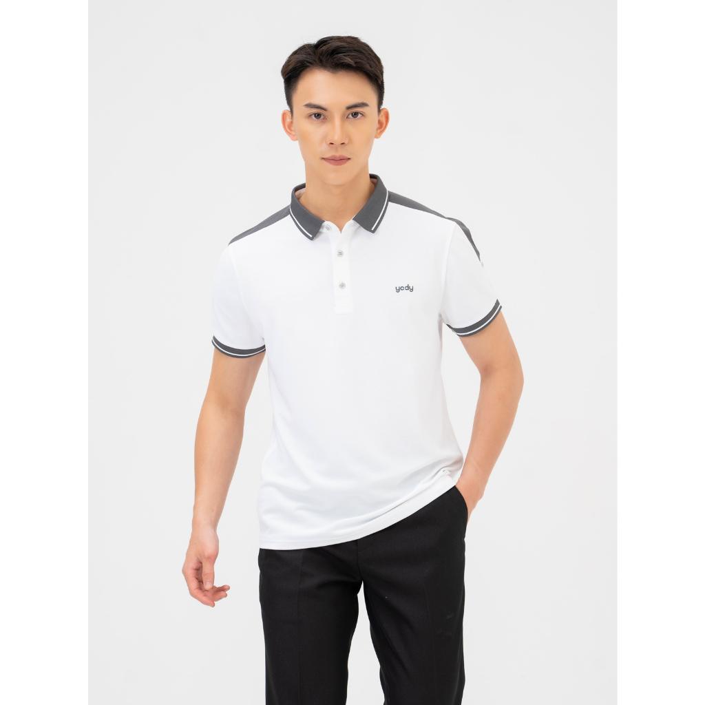 Áo Polo Nam Cafe YODY Tổ Ong Phối Tay Co Dãn Thoáng Mát Thấm Hút Mồ Hôi APM6095