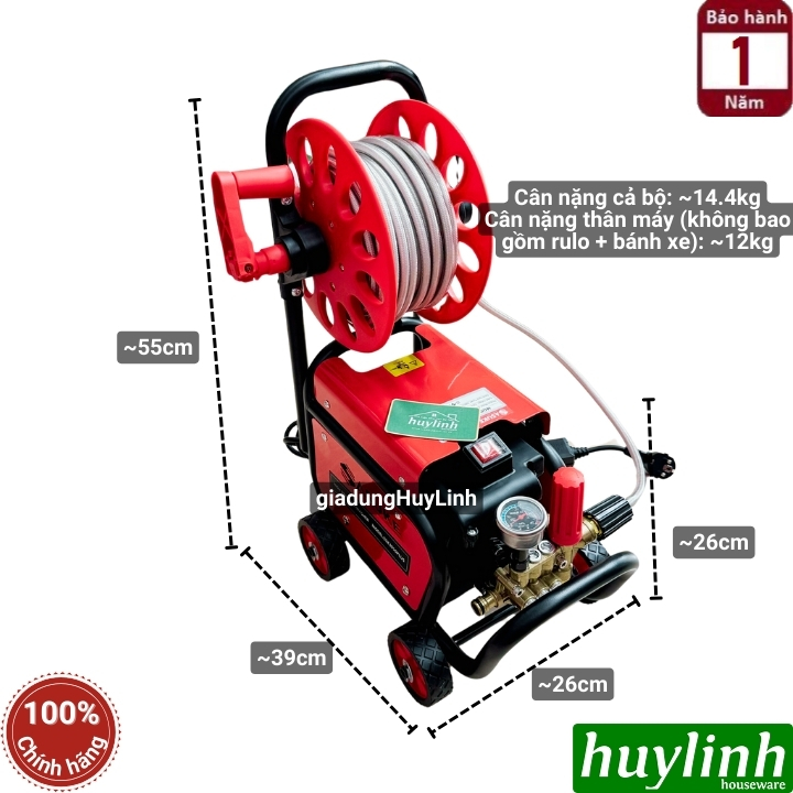 Máy xịt rửa xe Chỉnh Áp Sasuke SSK-3050 Plus - 3050W - Có chống giật - Motor lõi đồng 100% Có rulo cuộn dây - Hàng chính hãng