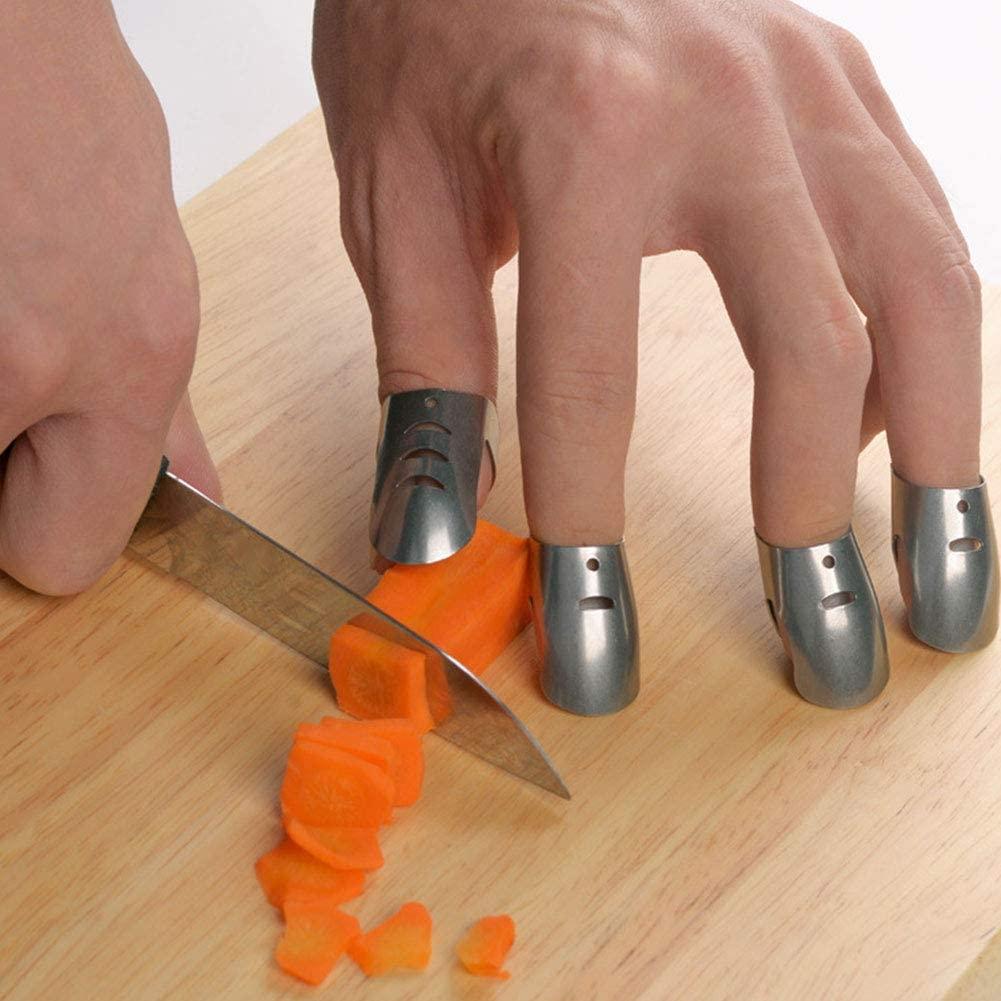 Bộ 4 Miếng Chắn ANAEAT Bằng Thép Không Gỉ Bảo Vệ Ngón Tay An Toàn Khi Sử Dụng Dao