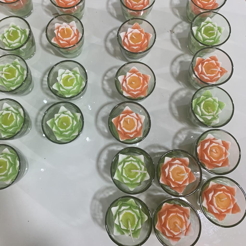 Cặp nến ly hoa sen - nến hoa sen thờ phật - nến bông sen trang trí cao cấp candle shop