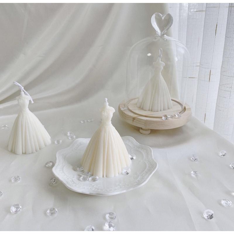 Nến Thơm Không Khói Váy Cưới Cô Dâu, Phụ Kiện Decor Chụp Ảnh - Dory Lab