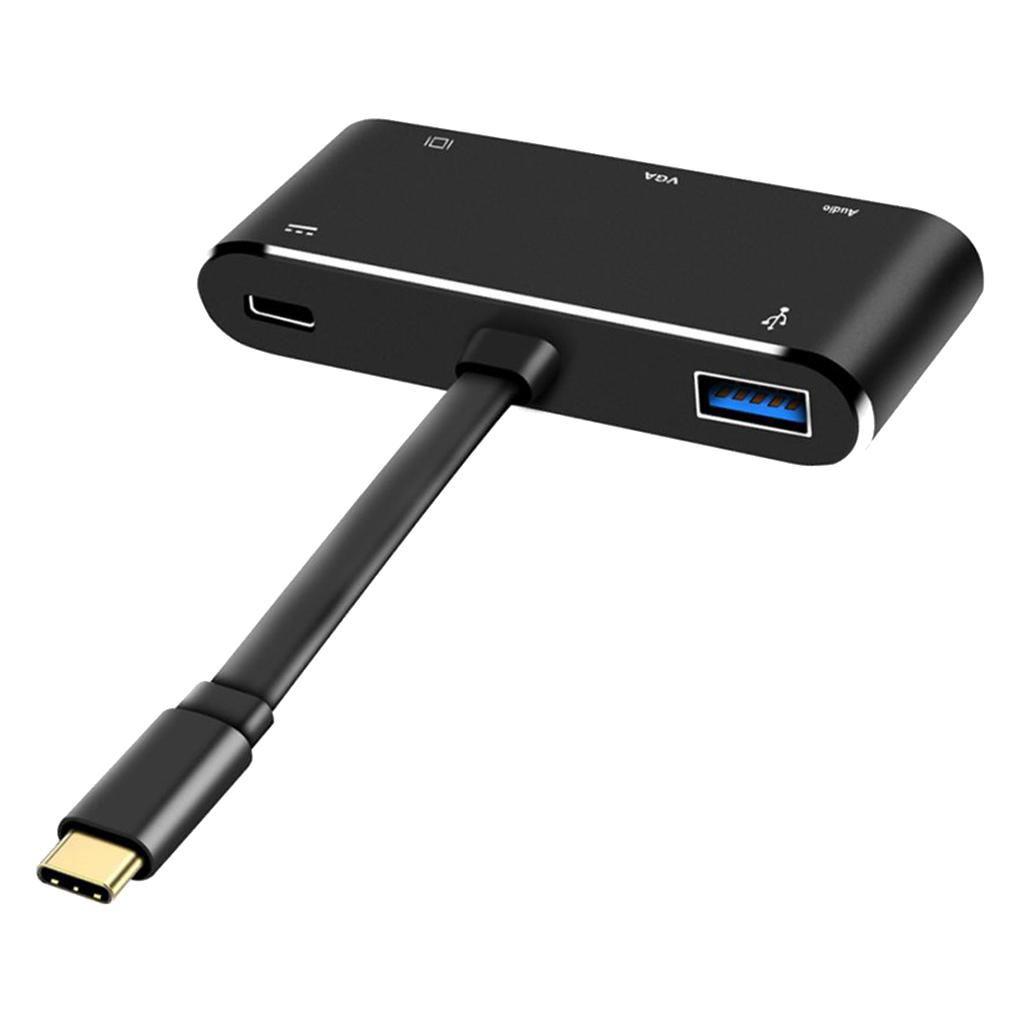 5 In 1 Type-C To HDMI 4K Adapter VGA Cable Audio USB 3.0 PD Converter HUB