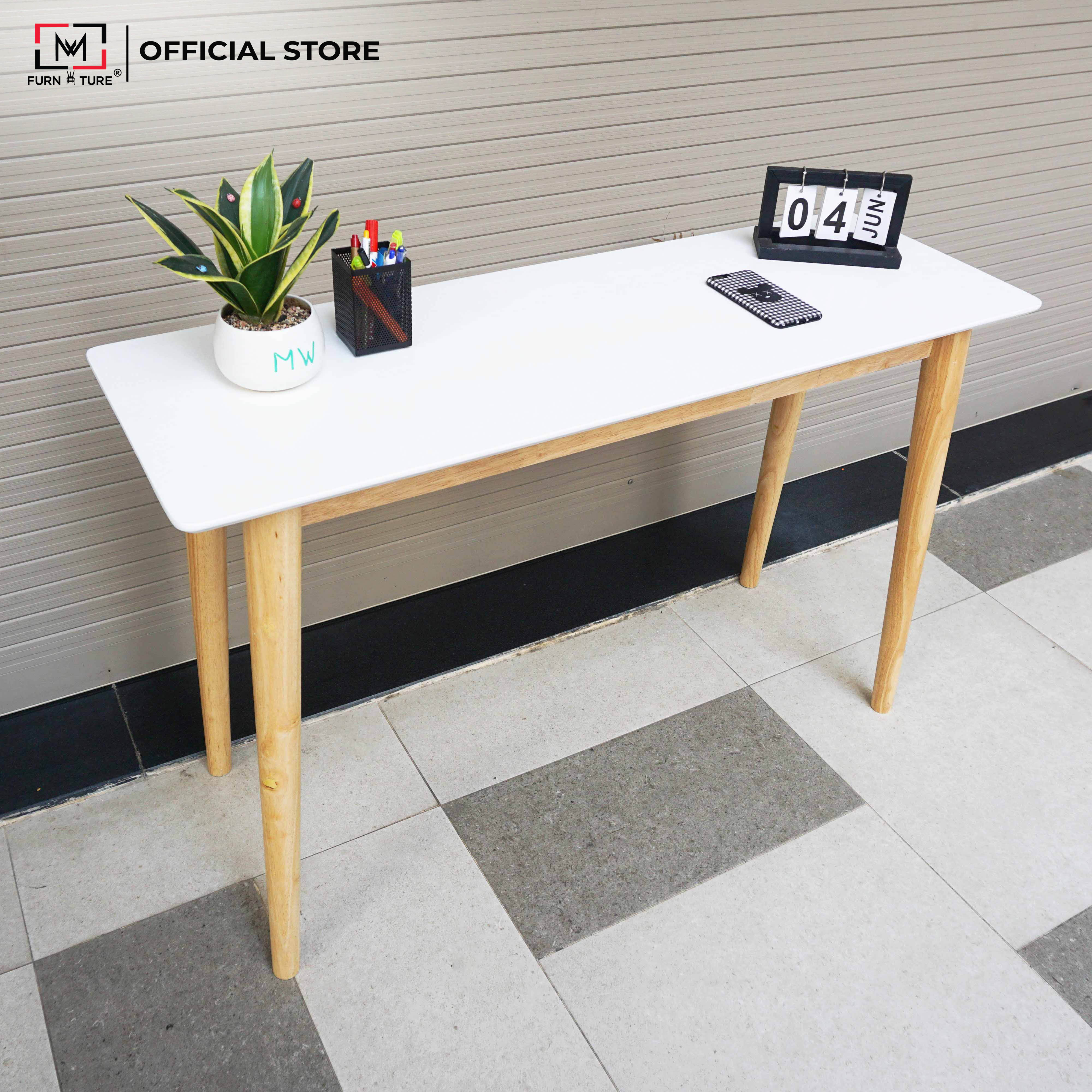 COMBO BÀN VÀ GHẾ LÀM VIỆC HIỆN ĐẠI MẶT TRẮNG  - COMBO SLIM TABLE + WINDSOR