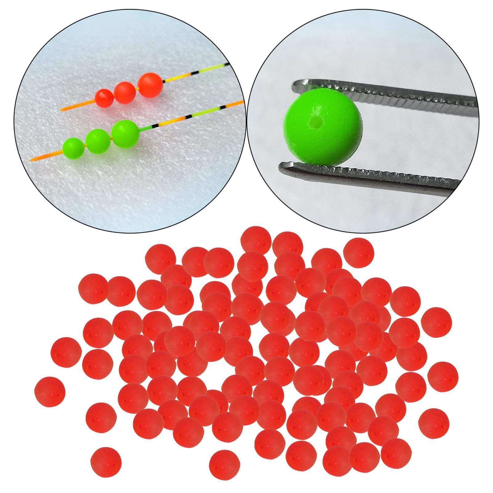 100 Pieces Portable Fishing Indicator Ball Bobber Fishing Tool Bite Red