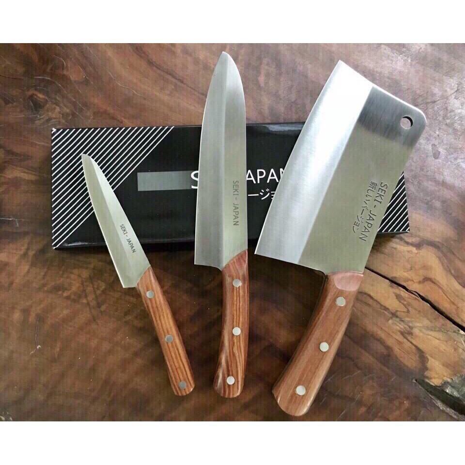✨ BỘ 3 DAO BẾP NHẬT BẢN SEKI JAPAN – SIÊU SẮC, SIÊU BỀN ✨ ✅ TÙY CHỌN