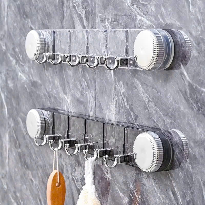 Thanh móc treo đồ hút chân không nhà tắm đa năng, móc treo tường chịu lực tốt không cần khoan
