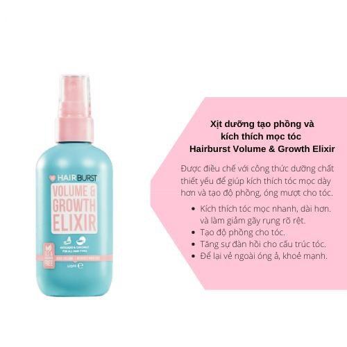 Xịt Dưỡng Tóc Hairburst Volume and Growth Elixir Tạo Độ Phồng Và Kích Thích Mọc Tóc 125ml