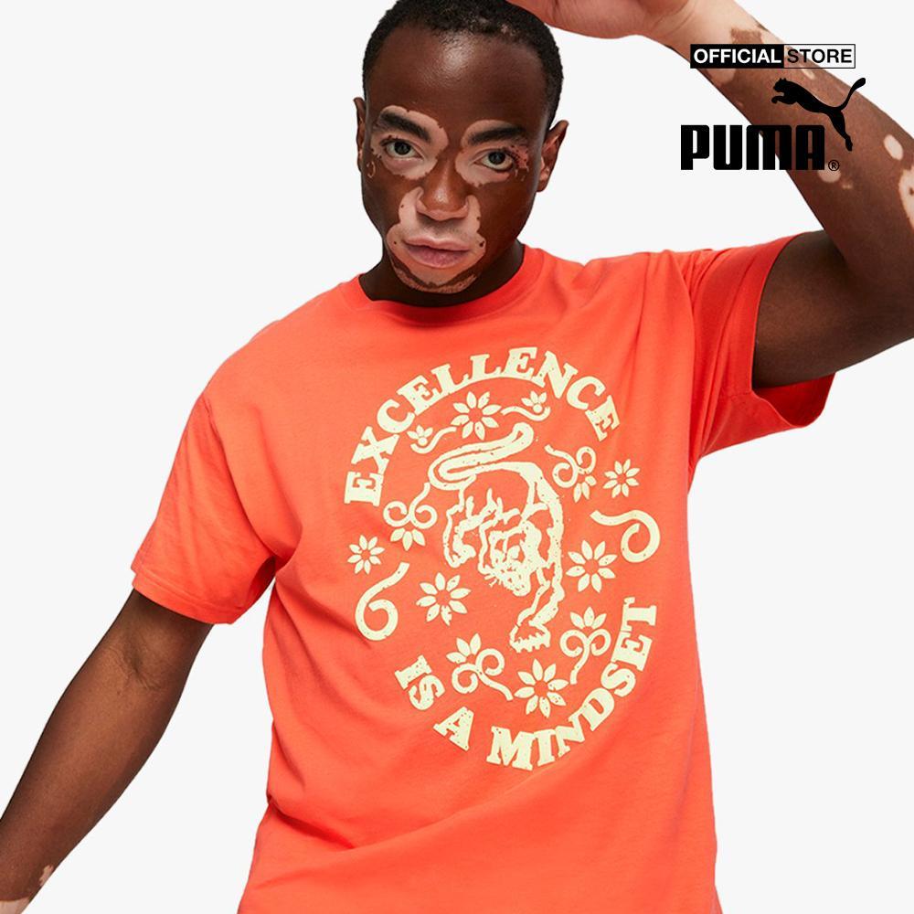 PUMA - Áo thun nam cổ tròn tay ngắn Rebound Ba
