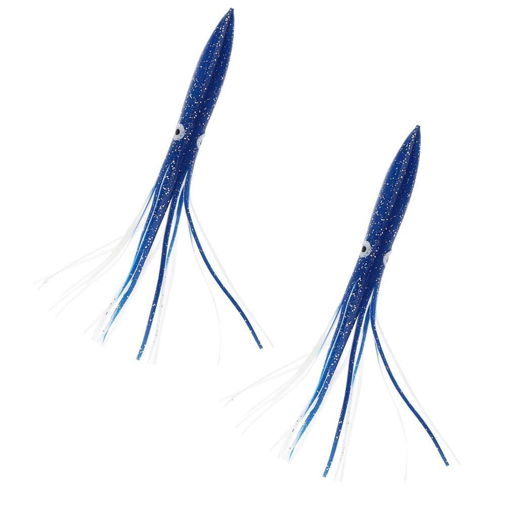 2Pcs Hollow Squid Skirts Soft Plastic Fishing Lures, Lifelike Octopus Bait