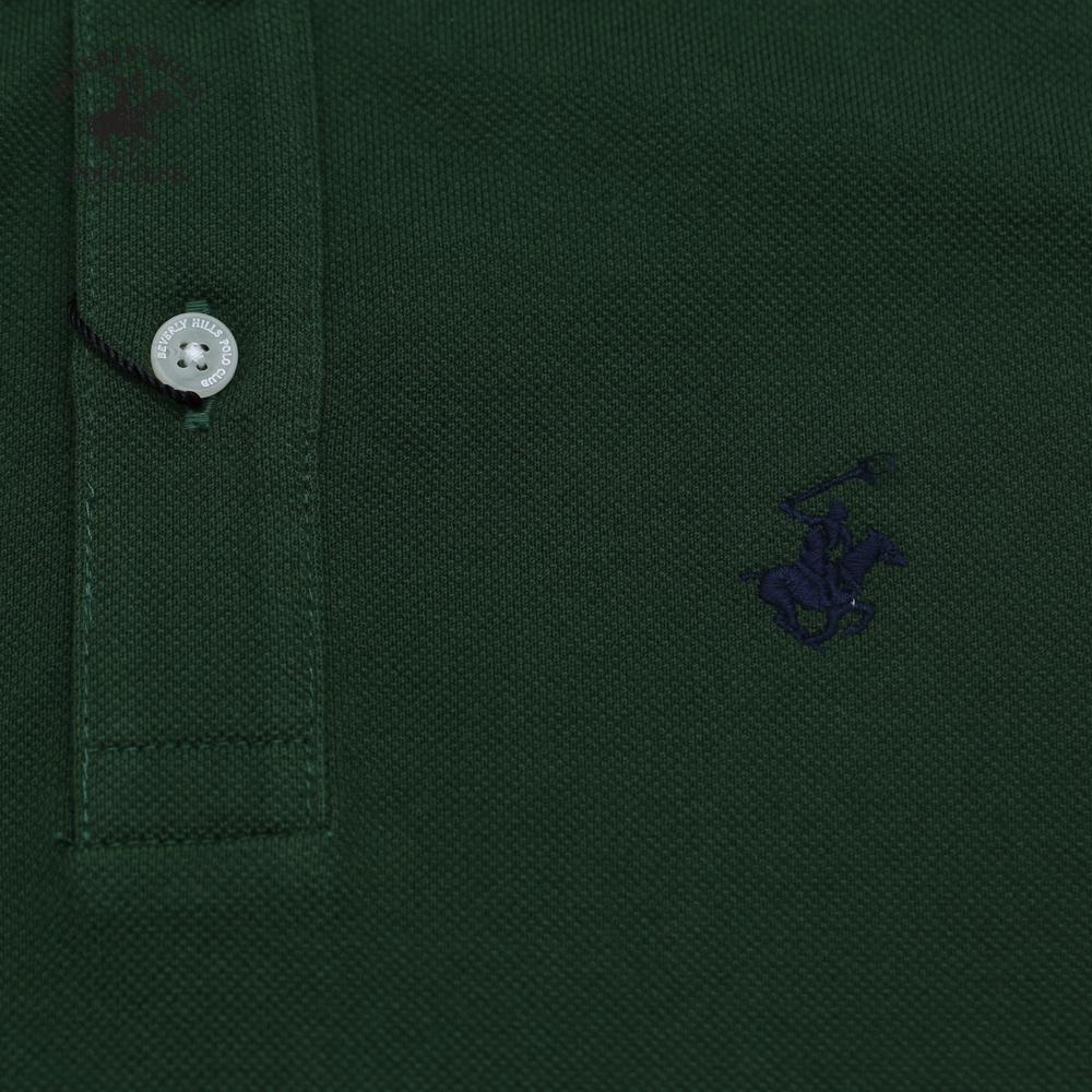 Áo polo nam tay dài 100% cotton màu xanh rêu Beverly Hills Polo Club - PMRLS20TL104