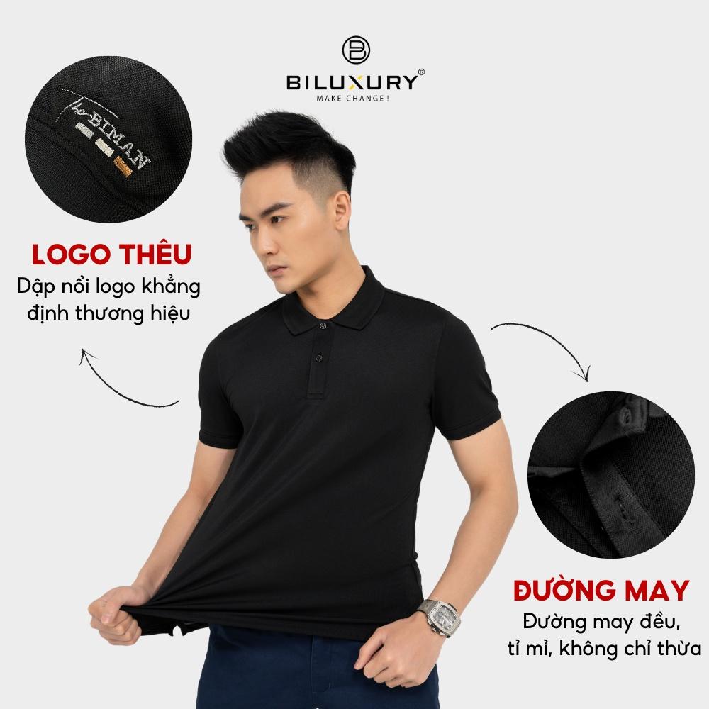 Áo polo nam Chính Hãng Biman by Biluxury ,Chất Vải Coolmax Cao Cấp Siêu Mềm Thoáng Mát Không Nhăn 5APCB011DEN