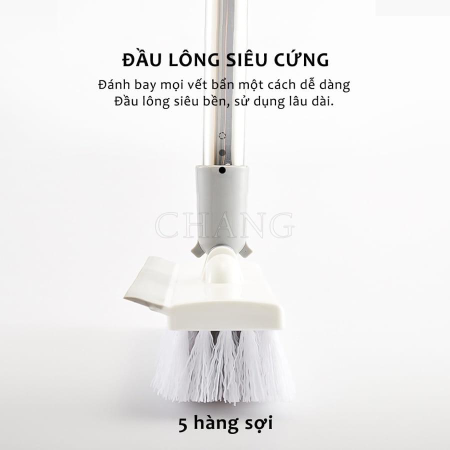 Chổi Cọ Nhà Tắm GLAMO Cán Dài Đa Năng - Cây Cọ Sàn Nhà Tắm, Gạt Kính 2 In1 Siêu Sạch