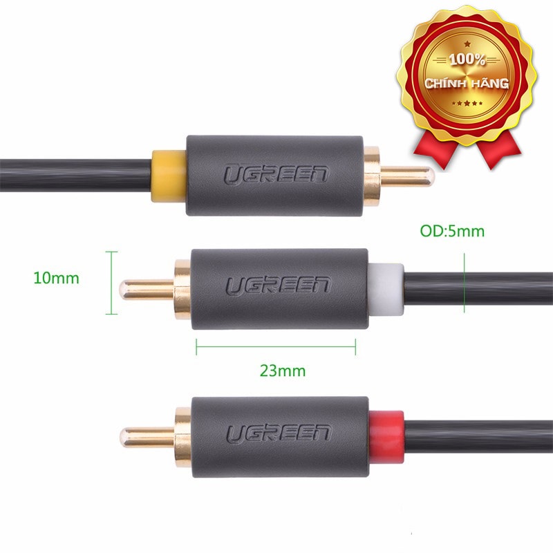 Dây Cáp AV 3 Hoa Sen Ra 3 Đầu Hoa Sen Ugreen - Hàng Chính Hãng 10524