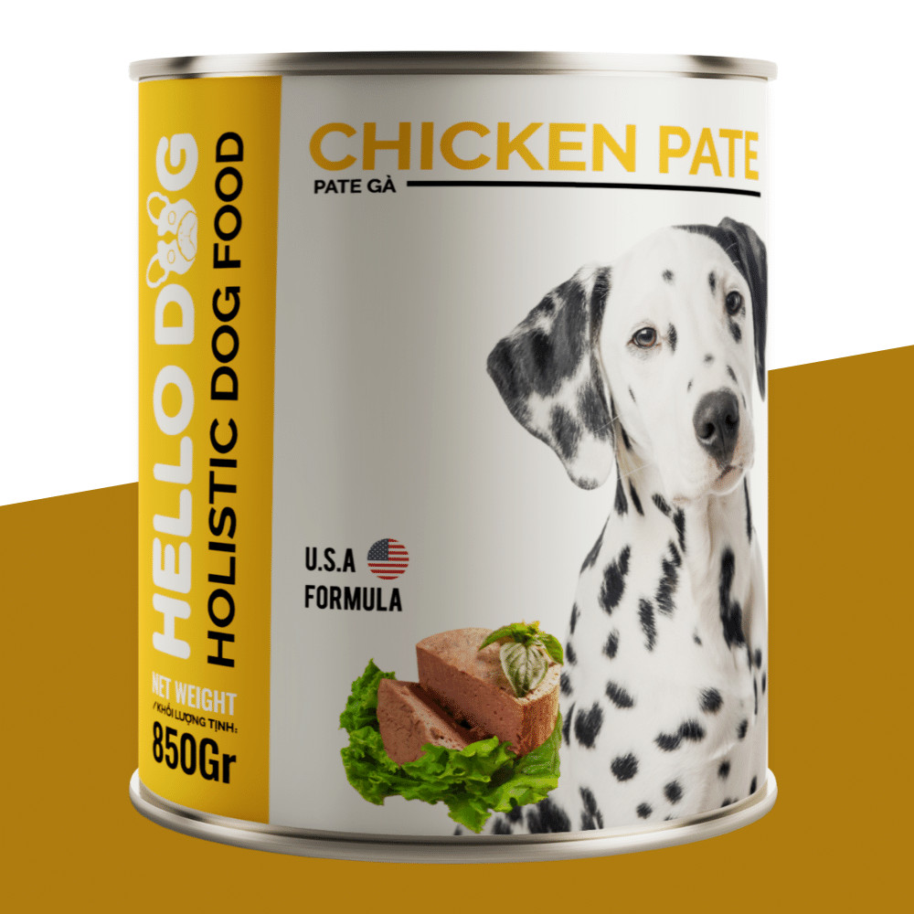 (Combo 5 Lon) Pate Cho Chó Vị Gà - Hello Dog Chicken Pate 850G