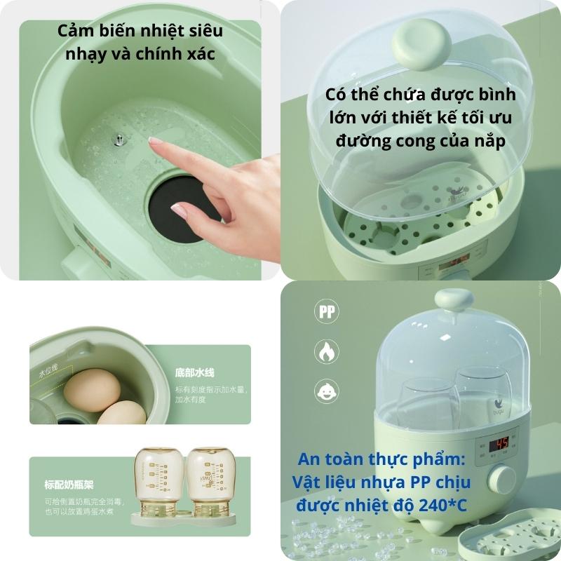 Máy Hâm 6 Chức Năng Hâm Sữa Mẹ, Pha Sữa Bột, Rã Đông Sữa Mẹ, Hấp Chín Thức Ăn, Khử Trùng, Hẹn Giờ Thông Minh Bugu BG-BH1 - Hàng Chính Hãng