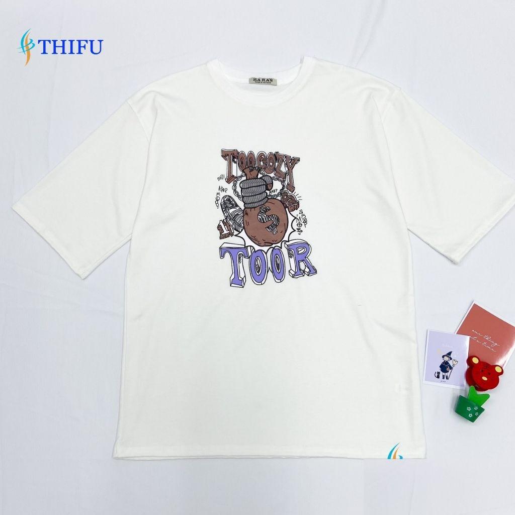 Áo Thun THIFU FASHION Tay Lỡ Hoạ Tiết Chữ TOOR Chất Liệu Cotton, Thấm Hút Tốt Phù Hợp Cho Cả Nam Và Nữ