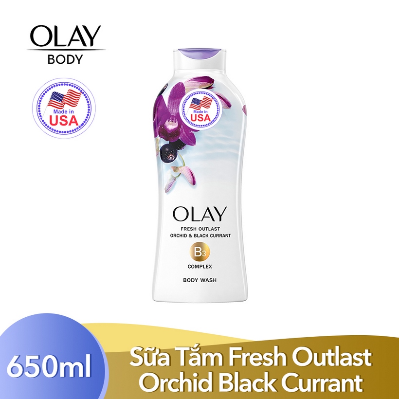 Sữa Tắm Dưỡng Ẩm Olay Fresh Outlast Soothing Orchid Black Currant Body Wash 650ml