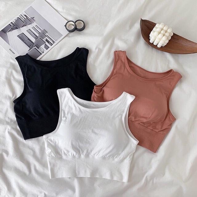 ÁO BRA THUN CROPTOP SÁT NÁCH TẬP GYM, YOGA