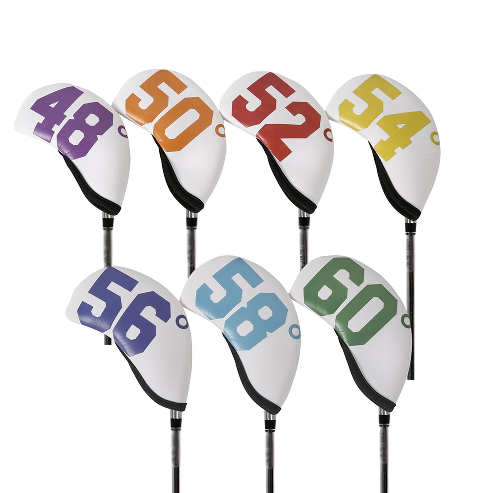 7Pcs Golf Iron Headcover Set Neoprene Golf Club Head Covers Protection